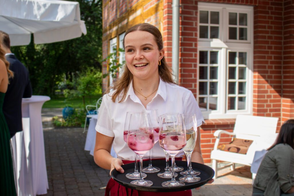 Sektempfang bei Bombecks Hof auf einer Hochzeitsfeier